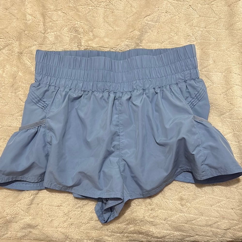 Free People Blue Athletic Shorts with Elastic Waistband